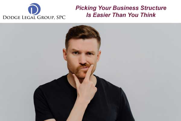 deciding on business structure.